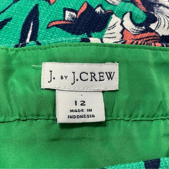 J. by J. Crew Green Floral Basketweave Pencil Skirt Women's Size 12 - Picture 6 of 9